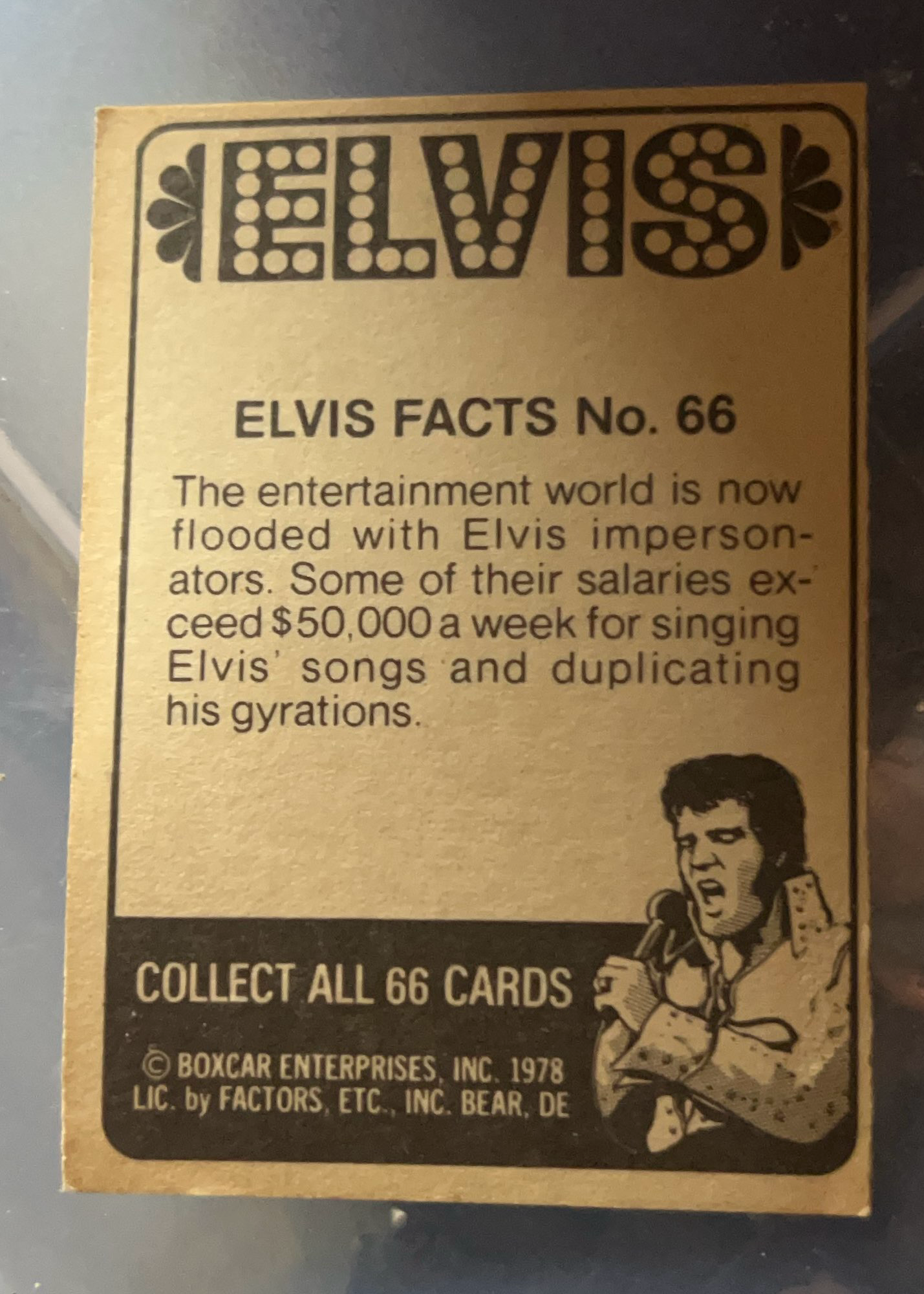 1978 Elvis Presley Trading Card #66